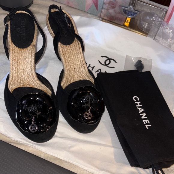 CHANEL Shoes - CHANEL Black Espadrille Sandals